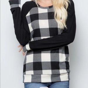 Black Buffalo Plaid Top